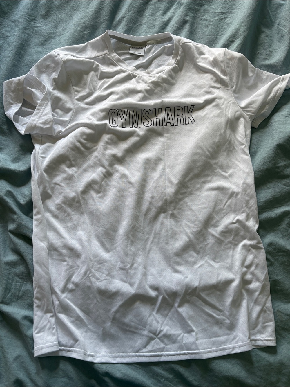 Gymshark White Short Sleeve dry fit workout shirt